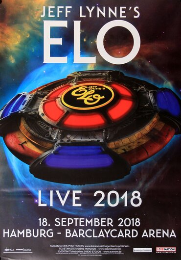 ELO - Electric Light Orchestra - Jeff Lynnes, Hamburg 2018 - Konzertplakat