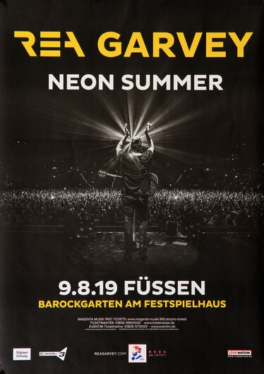Ray Garvey - Neon Summer, Fssen 2019 - Konzertplakat