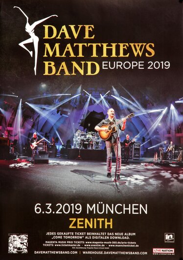Dave Matthews Band - Live !, Mnchen 2019 - Konzertplakat