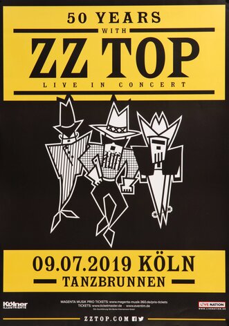 ZZ Top - Big Bad Blues, Kln 2019 - Konzertplakat