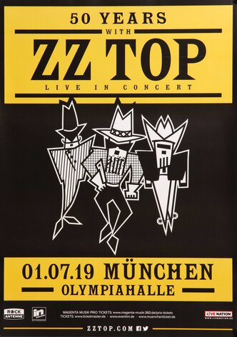 ZZ Top - Big Bad Blues, Mnchen 2019 - Konzertplakat