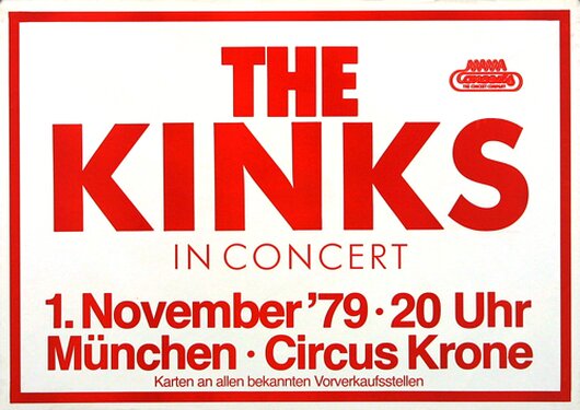 The Kinks - Concert, Mnchen 1979 - Konzertplakat