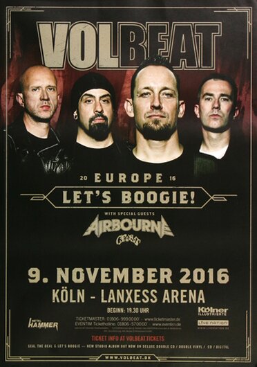 Volbeat - Let`s Boogie , Kln 2016 - Konzertplakat