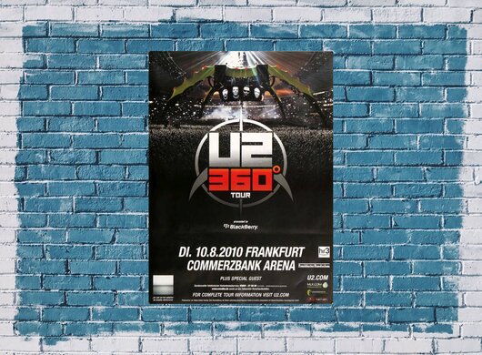 U2 - 360 Black , Frankfurt 2010 - Konzertplakat