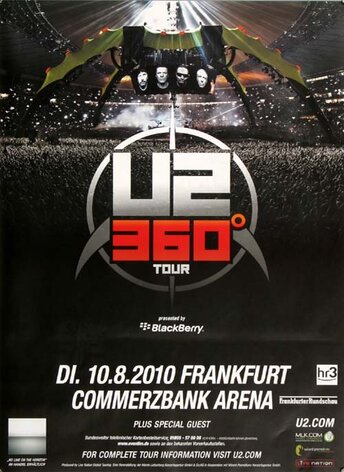 U2 - 360 Black , Frankfurt 2010 - Konzertplakat