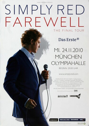 Simply Red - Farewell , Mnchen 2010 - Konzertplakat