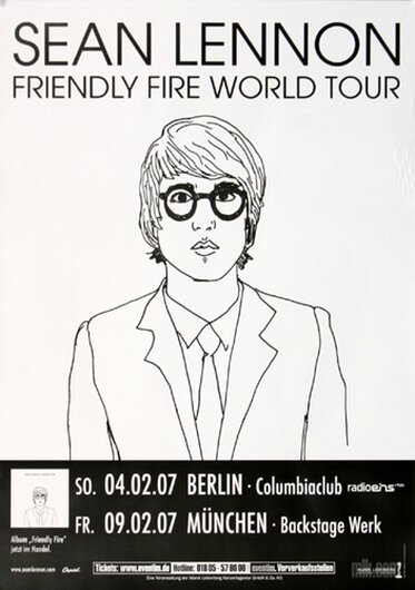 Sean Lennon - Friendly Fire, Kln & Mnchen 2007 - Konzertplakat