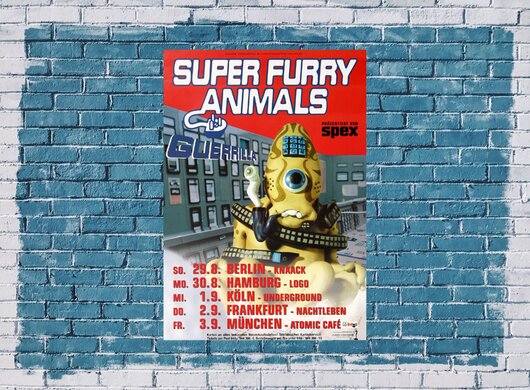 Super Furry Animals, Guerrilla, All The Dates, Tour 2000, Konzertplakat,