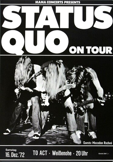 Status Quo, To Act, Weienohe, 1972, Konzertplakat