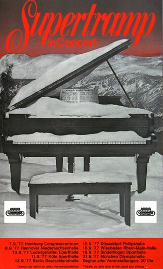 Supertramp - Quietest Moments, ca.42x68cm,1977 - Konzertplakat