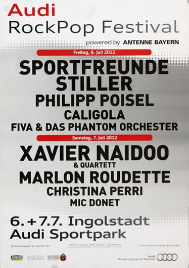 Rock Pop Festival - Sportfreunde Stiller, Ingolstadt 2012 - Konzertplakat