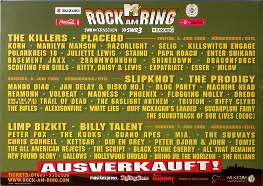 ROCK AM RING & PARK - Gesamtplakat, Rock am Ring 2009 - Konzertplakat