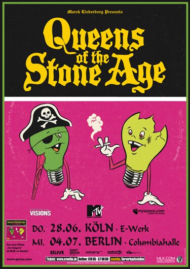 Queens of the Stone Age - Stone Age Live, Kln & Berlin 2007 - Konzertplakat