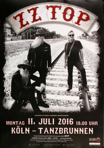 ZZ Top - Live On Stage , Kln 2016 - Konzertplakat