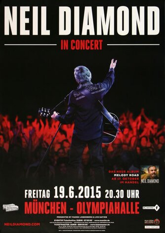 Neil Diamond - In Concert , Mnchen 2015 - Konzertplakat