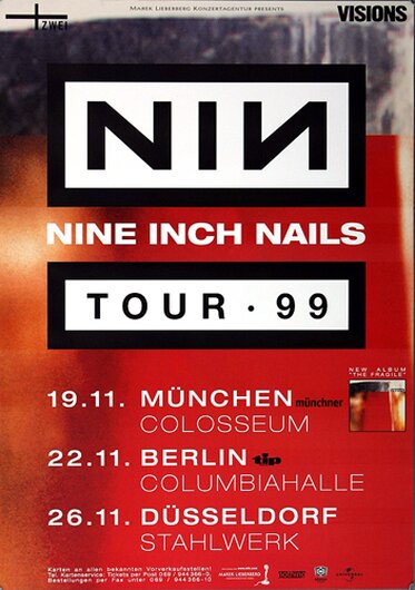 NIN   Nine Inch Nails - The Fragile, Tour 1999 - Konzertplakat