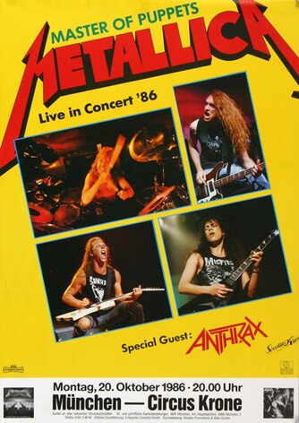 Metallica - Master Of Puppets , Mnchen 1986 - Konzertplakat