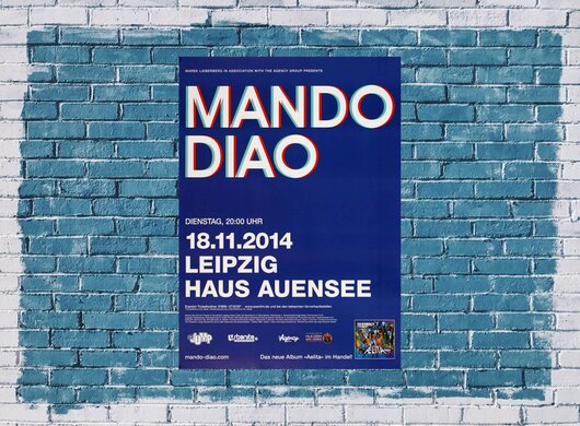 Mando Diao - Blue , Leipzig 2014 - Konzertplakat