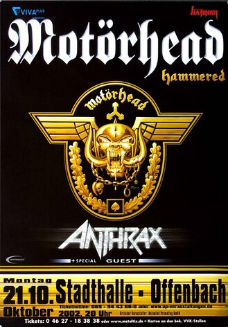 Motrhead  - Hammered, Frankfurt 2002 - Konzertplakat