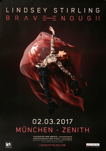 Lindsey Stirling - Brave Enough , Mnchen 2017 - Konzertplakat