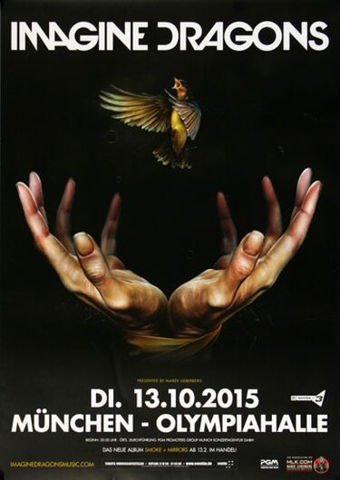 Imagine Dragons - Smoke & Mirrors , Mnchen 2015 - Konzertplakat