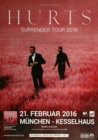 Hurts - Surrender , Mnchen 2016 - Konzertplakat