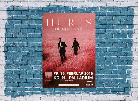 Hurts - Surrender , Kln 2016 - Konzertplakat