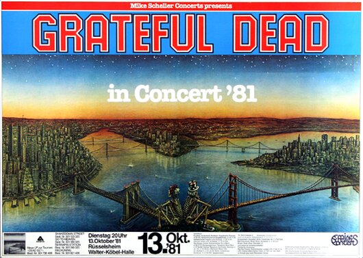 Grateful Dead - Golden Gate, Rsselsheim 1981 - Konzertplakat