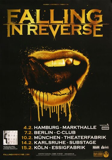 Falling In Reverse - Just Like You, Tour 2015 - Konzertplakat