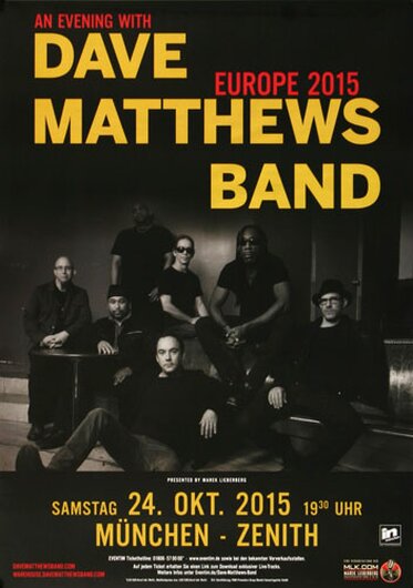 Dave Matthews Band - In Europe , Mnchen 2015 - Konzertplakat