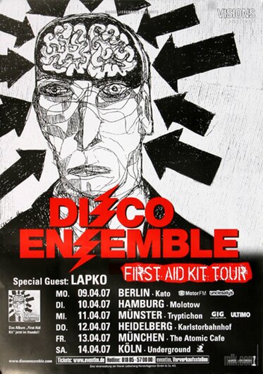 Disco Ensemble - First Aid Kid, Tour 2007 - Konzertplakat