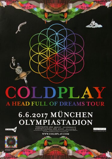 Coldplay - Head Full Of Dreams , Mnchen 2017 - Konzertplakat