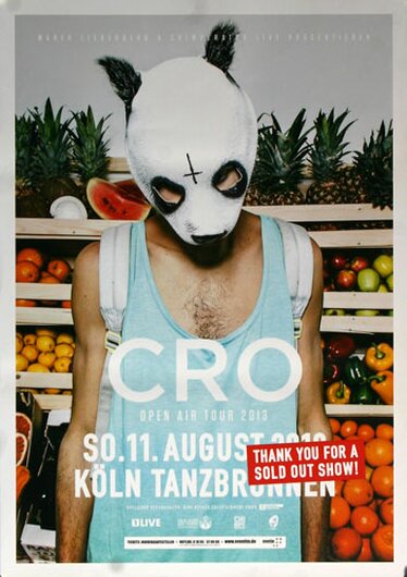 CRO - Open Air , Kln 2013 - Konzertplakat