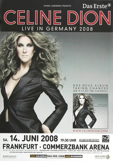 Celine Dion - Taking Chances , Frankfurt 2008 - Konzertplakat