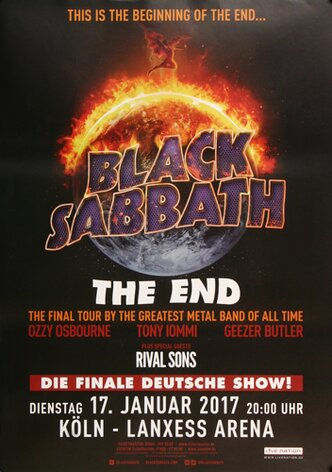 Black Sabbath - The End , Kln 2017 - Konzertplakat