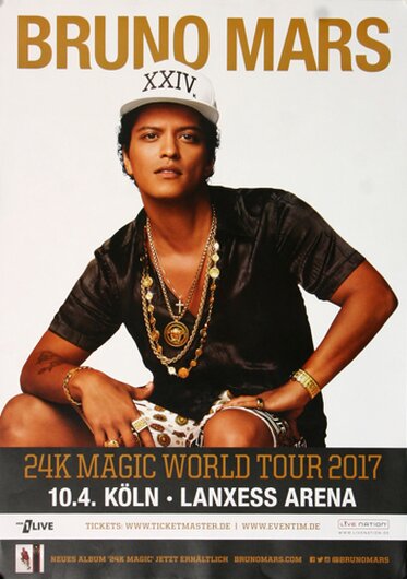 Bruno Mars - Magic World , Kln 2017 - Konzertplakat