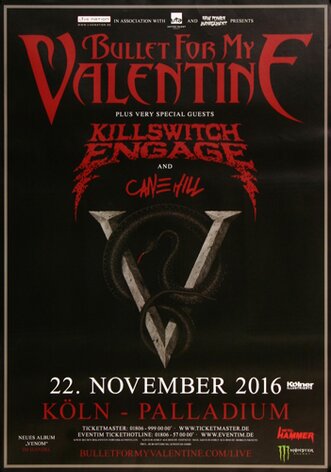 Bullet for My Valentine - Venom , Kln 2016 - Konzertplakat