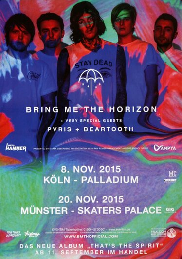 Bring Me The Horizon - The Spirit , Kln 2015 - Konzertplakat