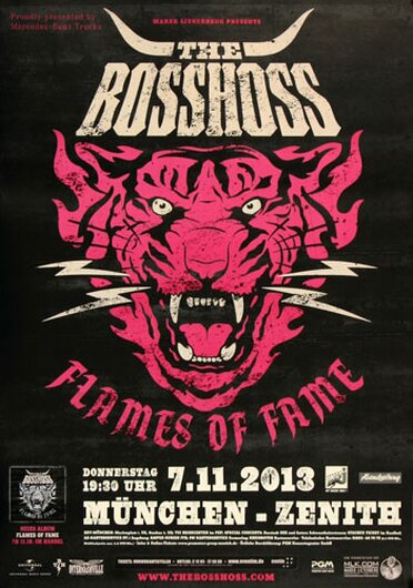 The BOSSHOSS - Pink , Mnchen 2013 - Konzertplakat
