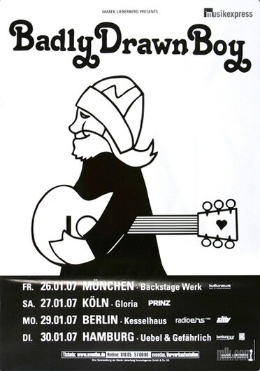 Badly Drawn Boy - Born in the U.K, Tour 2007 - Konzertplakat