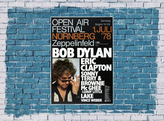 Bob Dylan and His Band - Open Air Festival, Nrnberg 1978 - Konzertplakat