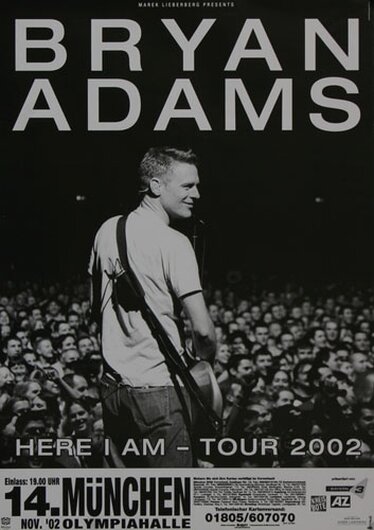 Bryan Adams - Here I Am, Mnchen 2002 - Konzertplakat