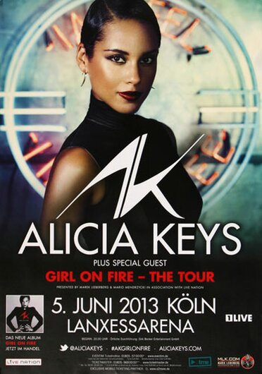 Alicia Keys - Girl On Fire , Kln 2013 - Konzertplakat