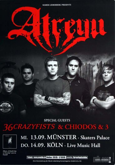 Atreyu - The Fall And Rise, Mnster & Kln  2006 - Konzertplakat
