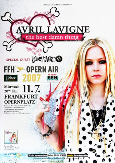 Avril Lavigne - Best Damn Thing , Frankfurt 2007 - Konzertplakat