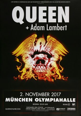 Queen - In Concert , Mnchen 2017 - Konzertplakat