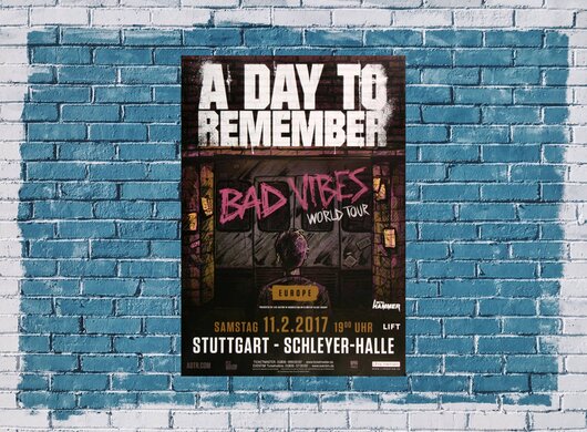 A Day To Remember - Bad Vibes , Stuttgart 2017 - Konzertplakat