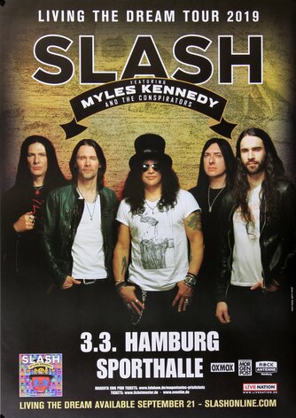 Slash - Living The Dream, Hamburg 2019 - Konzertplakat