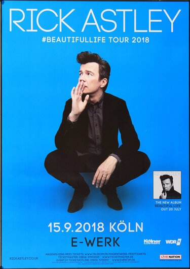 Rick Astley - Beautifullife Tour, Köln 2018 - Konzertplakat
