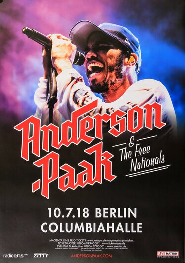 Anderson - Paak - In Free Nationals, Berlin 2018 - Konzertplakat